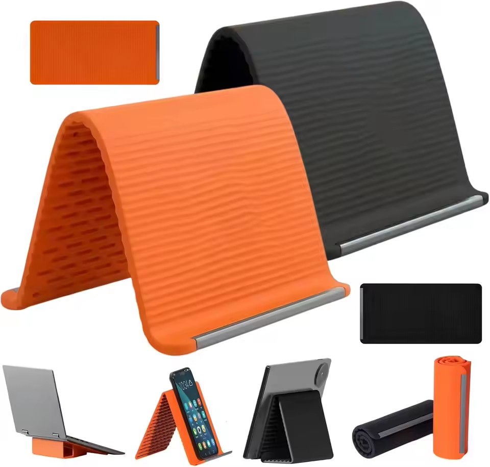 Phone Accessories Useful - ขาตั้งโทรศัพท์แบบพกพา ซิลิโคนสำหรับวางบนโต๊ะ ขาตั้งแท็บเล็ตและแล็ปท็อป ดีไซน์สร้างสรรค์ พับเก็บได้ อุปกรณ์เสริมสำหรับการเดินทาง