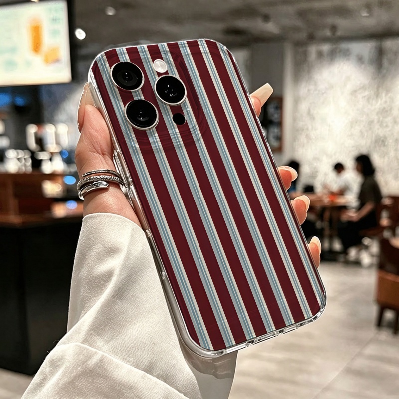 เคสโทรศัพท์นุ่มลายทางสีเบอร์กั - Apple Iphone 15 บทวิจารณ์และราคา