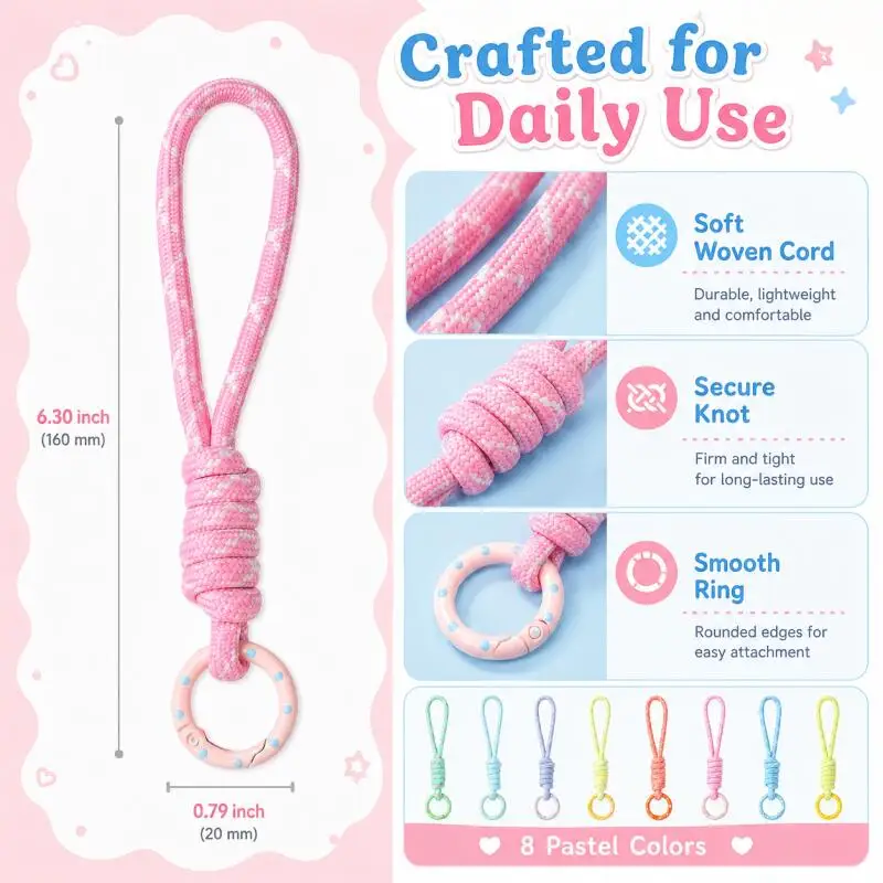 พวงกุญแจถักมือสำหรับโทรศัพท์มื - Phone Accessories Holder Car บทวิจารณ์และราคา